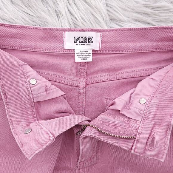 Pink Womens Size 6 Denim Raw Hem Shorts - Picture 7 of 8